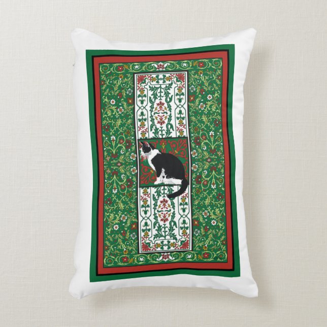 Tuxedo Cat Verziert Custom Dekokissen (Vorderseite(Vertikal))