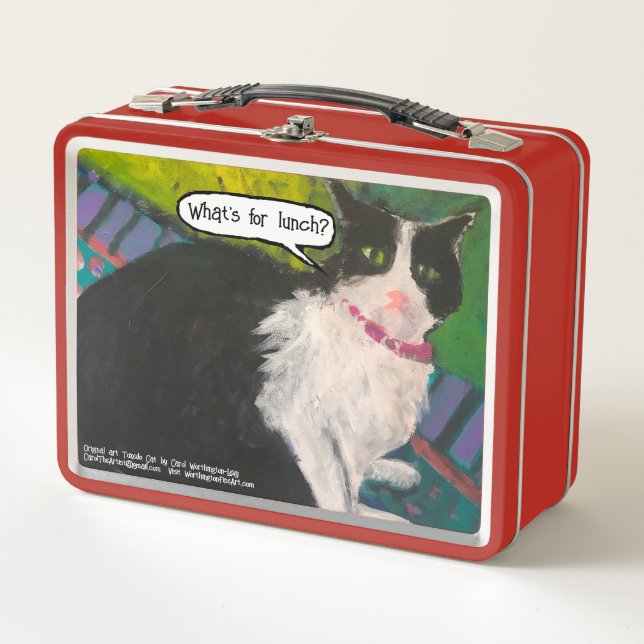 Tuxedo Cat 'What's For Lunch' Metalldose Metall Brotdose (Vorderseite)