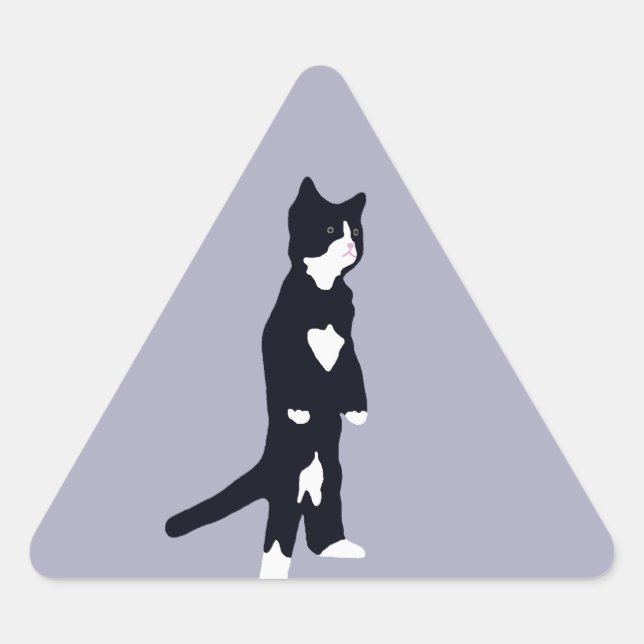 Tuxedo Cats Dreieckiger Aufkleber (Vorderseite)