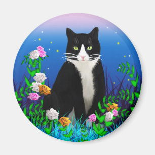 Tuxedo Chat avec Aimant Fleurs