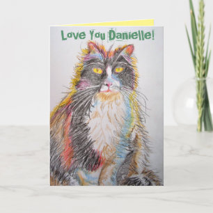 Tuxedo Chat Cute Chats Crayon Dessin Carte Anniver