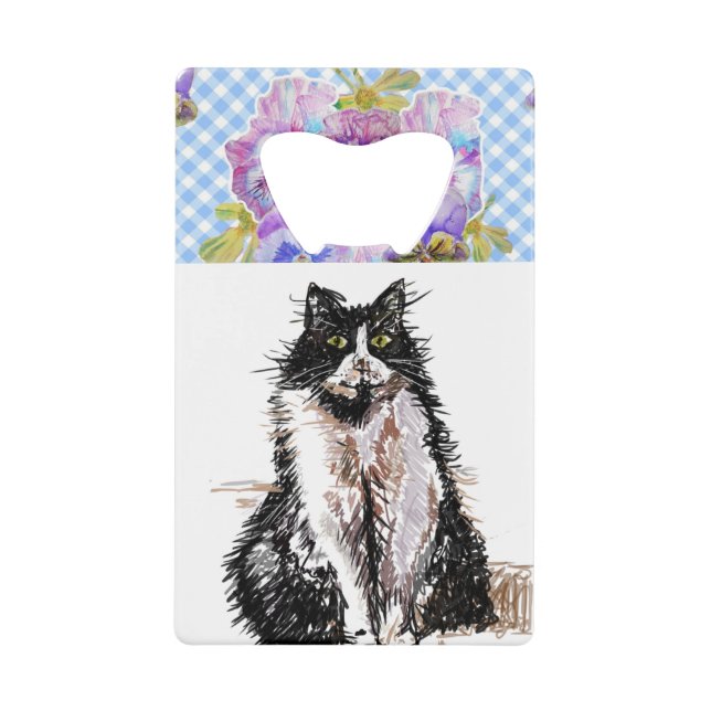 Tuxedo Chat Cute Dessin Chats noirs et blancs (Devant)