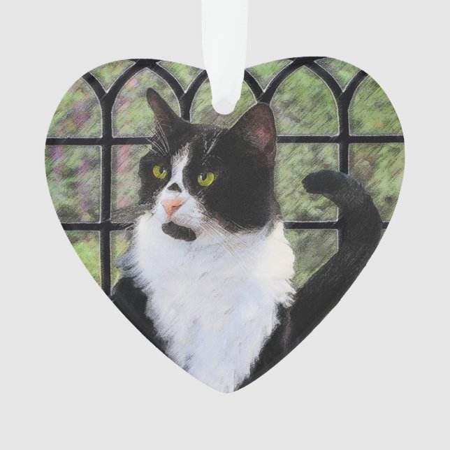 Tuxedo Chat dans la peinture de fenêtre Art animal (devant)