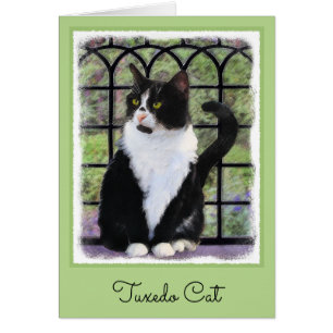 Tuxedo Chat dans la peinture de fenêtre Art animal