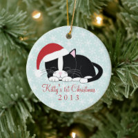Tuxedo Chat personnalisés ornements de Noël