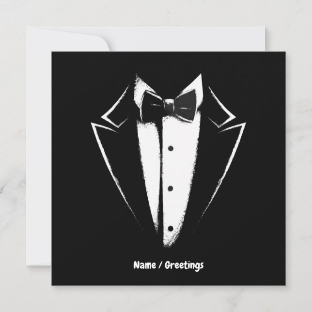 Tuxedo Classic Party Funny Confiserie Al Porto Einladung (Vorderseite)