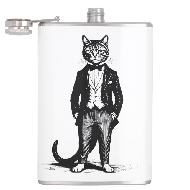 Tuxedo Classy Cat Flachmann (Geöffnet)