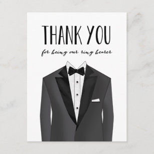 Tuxedo danken Ihnen Trauzeuge des Ring-Träger-  Dankeskarte
