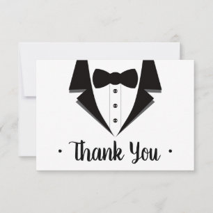 Tuxedo Dankeschön Karte, Schwarze Krawatte RSVP Karte