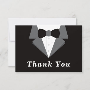 Tuxedo Dankeschön Karte, Schwarze Krawatte RSVP Karte