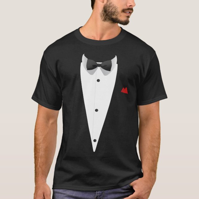 Tuxedo Design mit Bowtie für Hochzeiten und T-Shirt (Vorderseite)