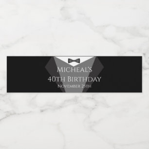 Tuxedo Flaschenetikett schwarz silber