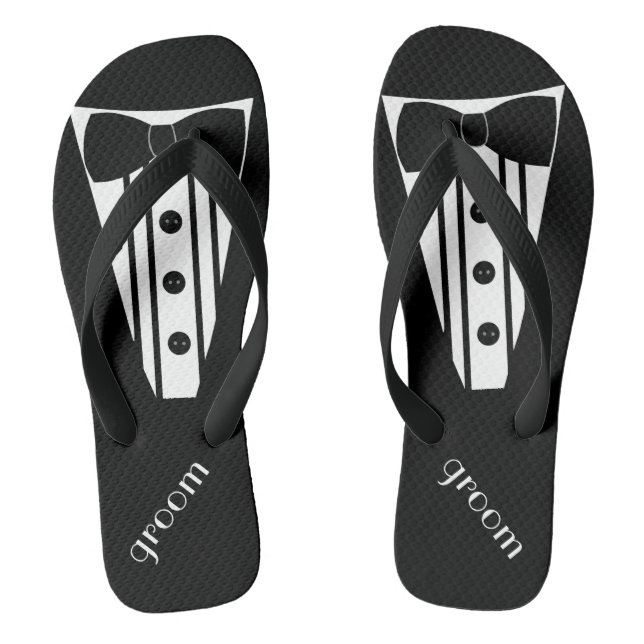Tuxedo Flip Flops | Grooms Beach Wedding (Fußbett)