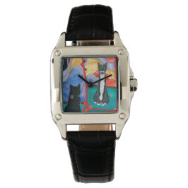 Tuxedo Fun House Skinny Cat Armbanduhr