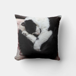 Tuxedo Kat Kitty Cats Schwarz-Weiß Caturday Kissen