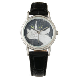 Tuxedo-Katze Armbanduhr