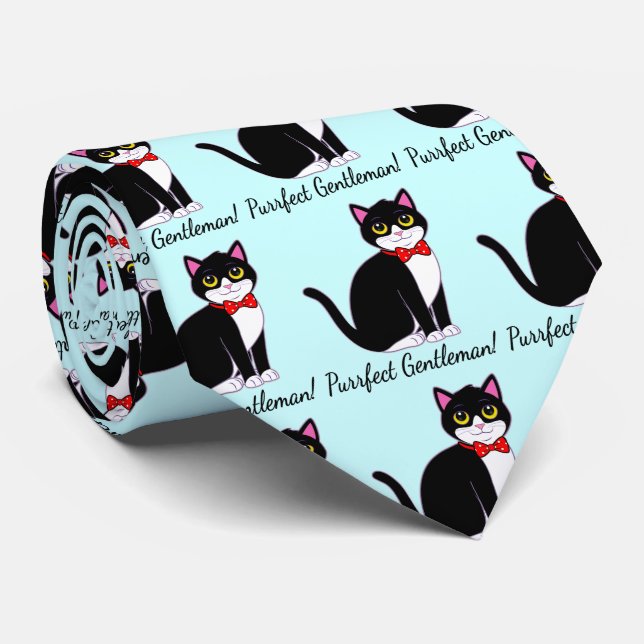 Tuxedo-Katze kleidete oben in einer Bogen-Krawatte Krawatte (Gerollt)