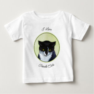 Tuxedo-Katze Malerei - Süße originelle Katzenkunst Baby T-shirt