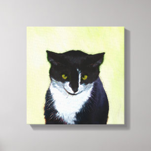 Tuxedo-Katze Malerei - Süße originelle Katzenkunst Leinwanddruck