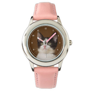 Tuxedo-Katze mit Beobachtungsfunktion Armbanduhr