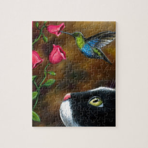 Tuxedo Katze mit Hummingbird Katze 571