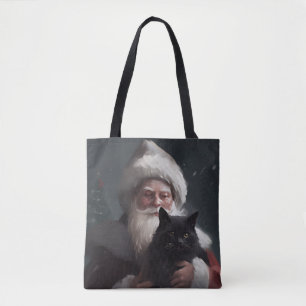 Tuxedo-Katze mit Santa Claus Festive Weihnachten Tasche