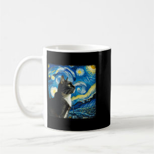 Tuxedo-Katze Nacht Himmel Kunst - Sternenkunst-Sti Kaffeetasse