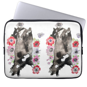 Tuxedo Katze Niedliche Hübsche Blume Katzen Wasser Laptopschutzhülle