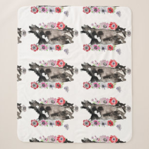 Tuxedo Katze Niedliche Hübsche Blume Katzen Wasser Sherpadecke