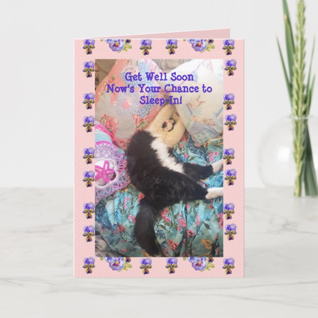 Tuxedo Katze Niedliche Schlafkatzen Gute Karte (Vorderseite)