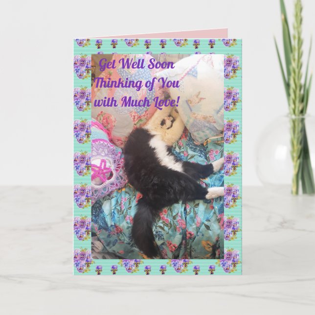 Tuxedo Katze Niedliche Schlafkatzen Gute Karte (Vorderseite)