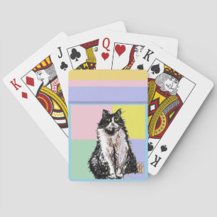Tuxedo Katze Pastellfarben Rosa Mädchen Name Spielkarten