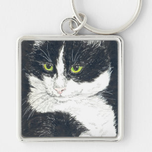 Tuxedo-Katze Schlüsselanhänger