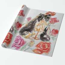 Tuxedo Katze Schwarze und weiße Katzen Baby Pink