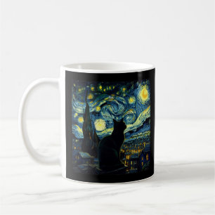 Tuxedo-Katze Sternen Nacht Tuxedo-Katzenbesitzer Kaffeetasse