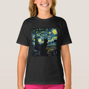 Tuxedo-Katze Sternen Nacht Tuxedo-Katzenbesitzer T-Shirt