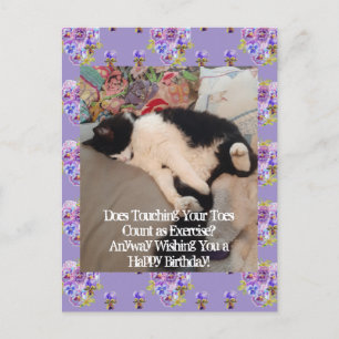 Tuxedo-Katze Süße Happy Birthday Zehen Grußkarte Postkarte