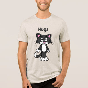 Tuxedo-Katze umarmt T-Shirt Tri-Blend Shirt