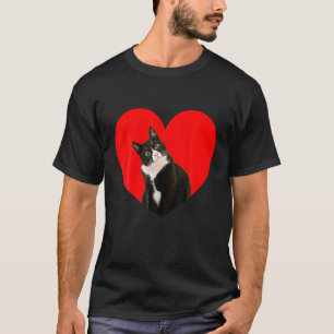 Tuxedo Katze Valentinherz für Kätzchen und Tier l T-Shirt