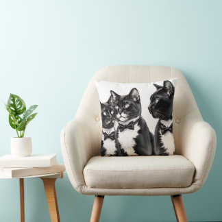 Tuxedo Katzen in Bowties Kissen Kissen