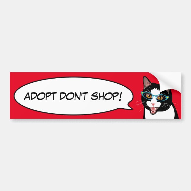 Tuxedo-Katzen-Liebe adoptieren einen Autoaufkleber (Vorne)