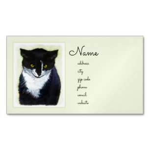 Tuxedo-Katzen-Malerei - niedliche ursprüngliche Magnetische Visitenkarte