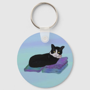 Tuxedo-Katzen-Nickerchen-Schlüsselanhänger Schlüsselanhänger