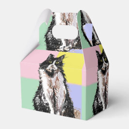 Tuxedo Katzen Niedlich Katzen Schwarz-weiß Pastell Geschenkschachtel