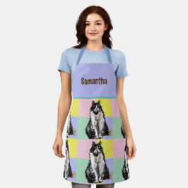 Tuxedo Katzen Niedlich Katzen Schwarz-weiß Pastell Schürze