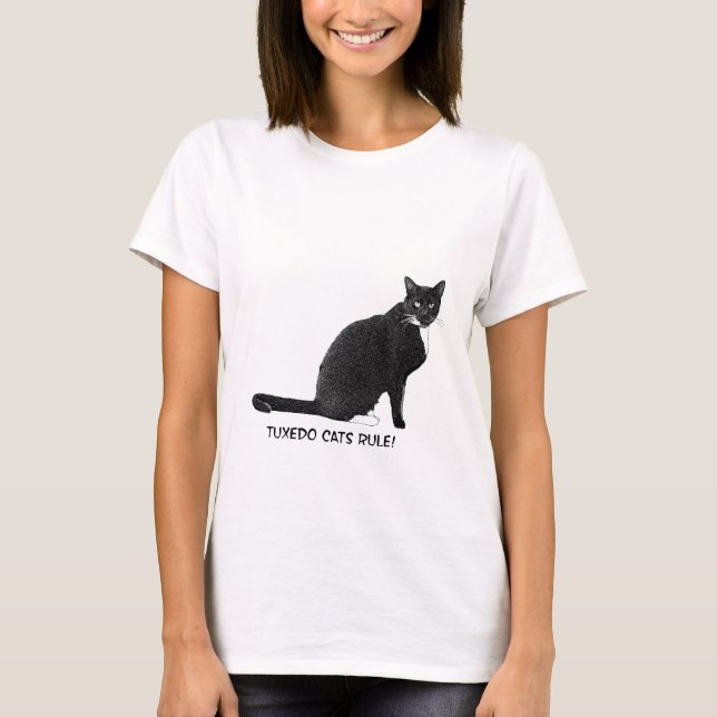 Tuxedo Katzen Regel! T-Shirt (Vorderseite)