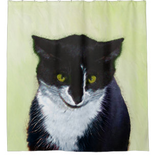 Tuxedo Katzenmalerei - Niedliche Originalkatzenart Duschvorhang