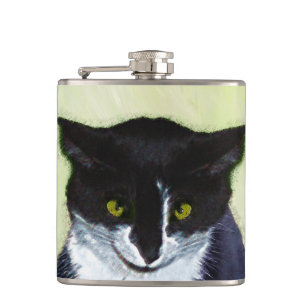 Tuxedo Katzenmalerei - Niedliche Originalkatzenart Flachmann