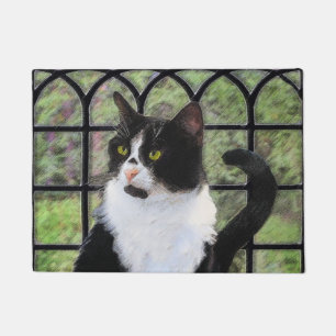 Tuxedo Katzenmalerei - Niedliche Originalkatzenart Fußmatte