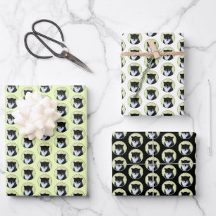 Tuxedo Katzenmalerei - Niedliche Originalkatzenart Geschenkpapier Set